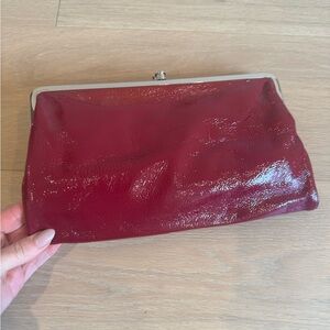HOBO Glossy Burgundy Clutch